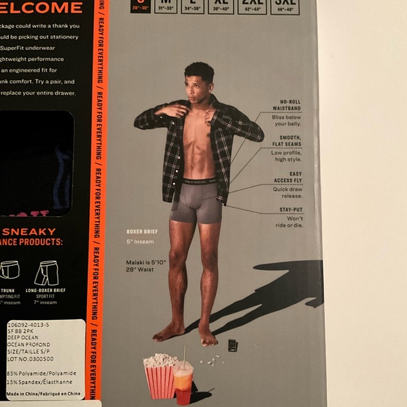 Pair of Thieves Men’s SUPERFIT Happy Deep Ocean Boxer Briefs, 2-pack S - Picture 6 of 6